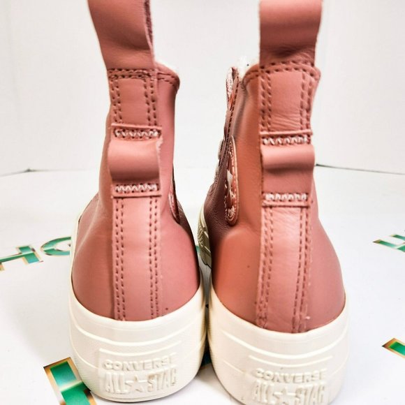 Converse CTAS Lift Platform High Top Pink Women's Leather Sneakers Size A04256C - Picture 7 of 8